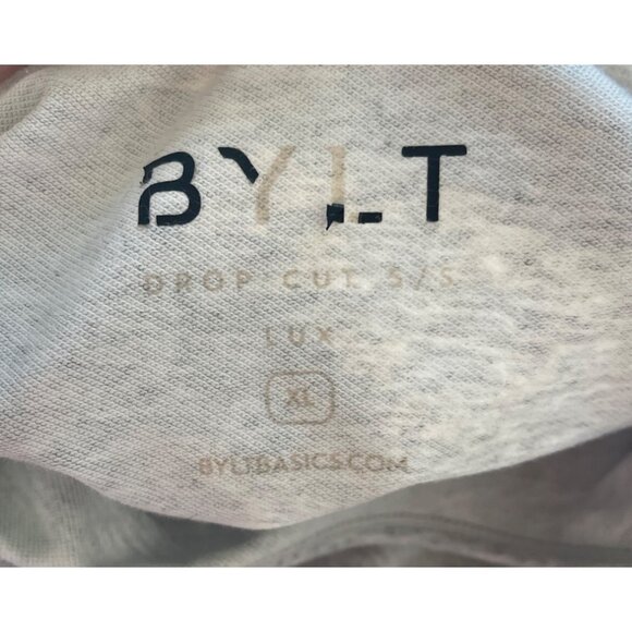 BYLT Mens Drop Cut LUX Short Sleeve Shirt Size XL Heathered Gray Stretch Durable - Picture 6 of 8